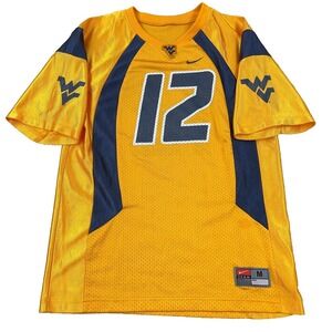 Vintage West Virginia Mountaineers Jersey Youth Medium Yellow Nike Geno Smith